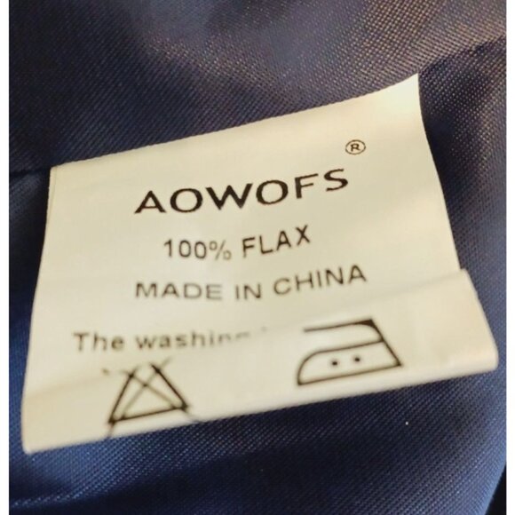 Linen Cargo Jacket L Blazer Pockets Notch Nautical Blue 100% Linen - Picture 7 of 7